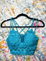Crochet Lace Bralette - Teal | DOORBUSTER