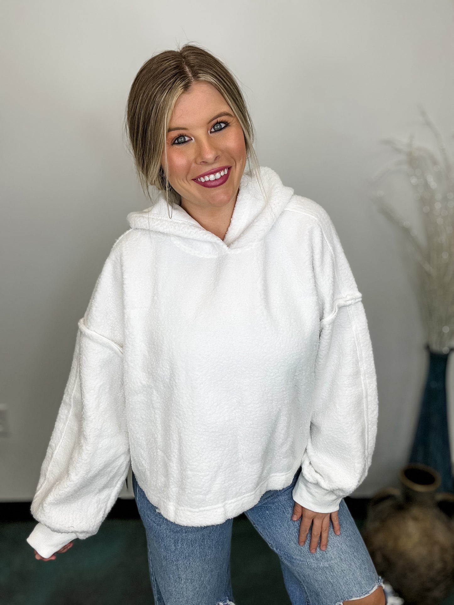 Fleece & Flow Hoodie - White *Final Sale*