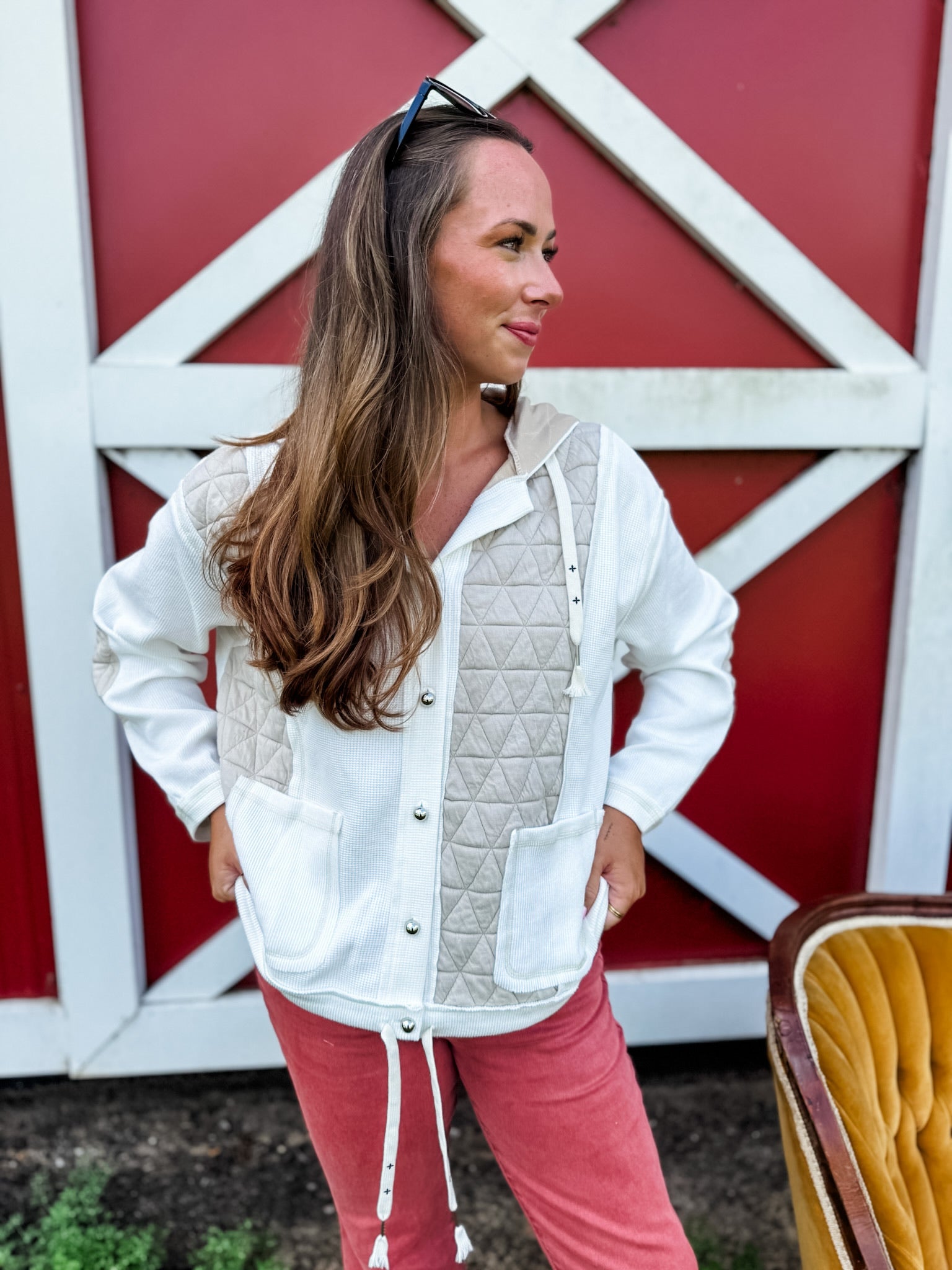 Hooded Harmony Jacket - Beige *Final Sale*