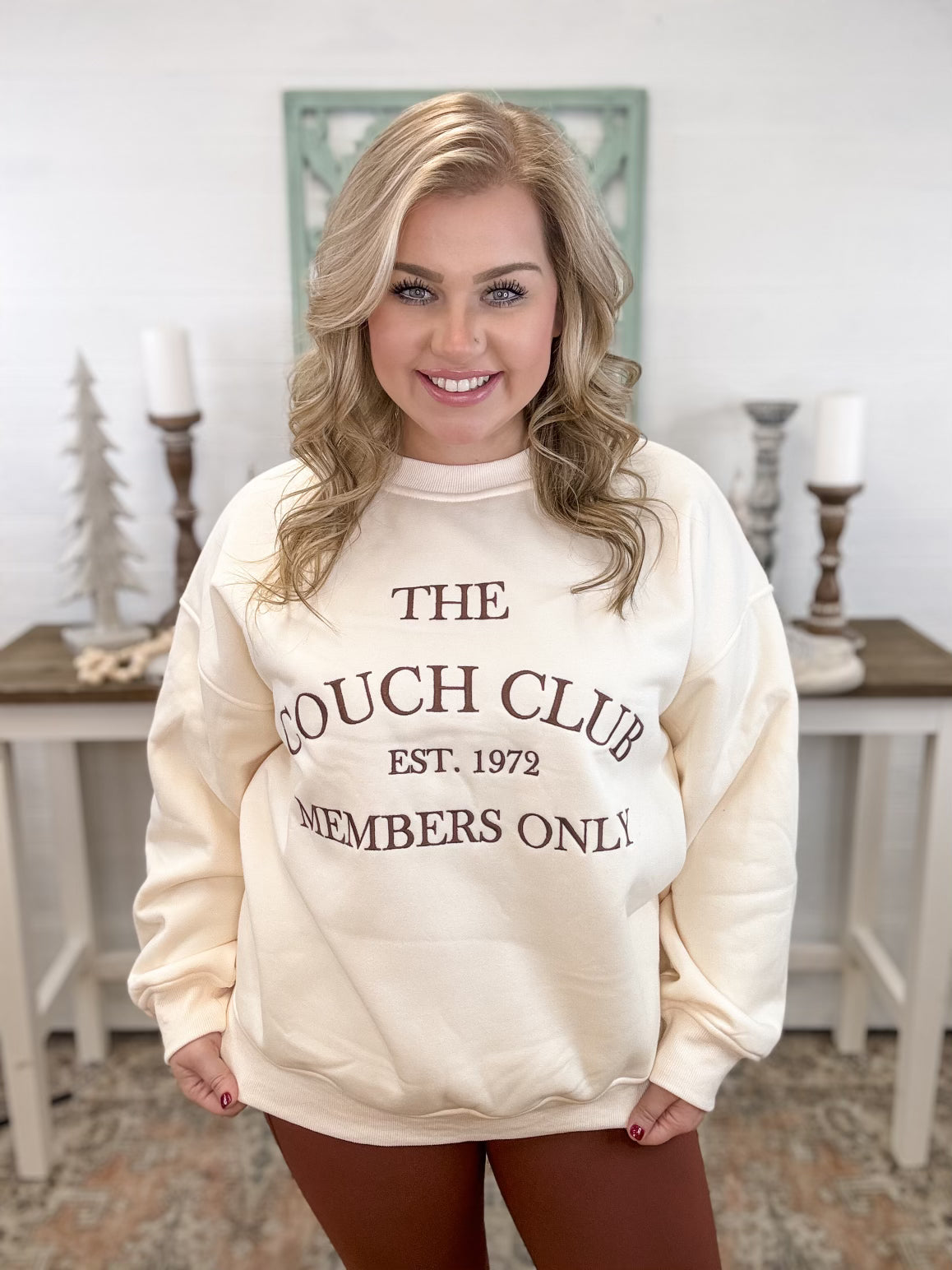 "The Couch Club" Sweatshirt - Cream FINAL SALE