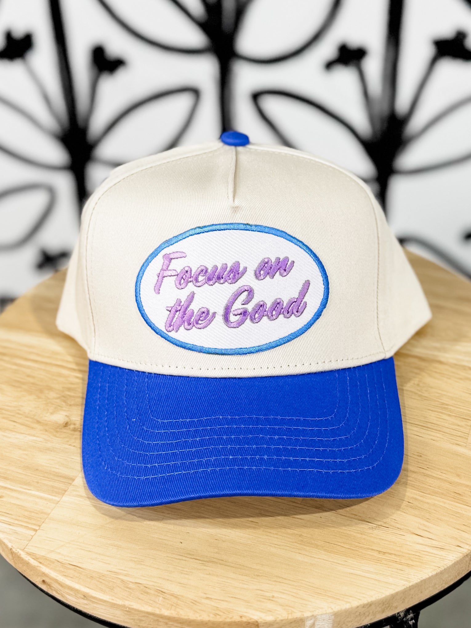 Focus On The Good Vintage Trucker Hat - Periwinkle