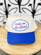 Focus On The Good Vintage Trucker Hat - Periwinkle