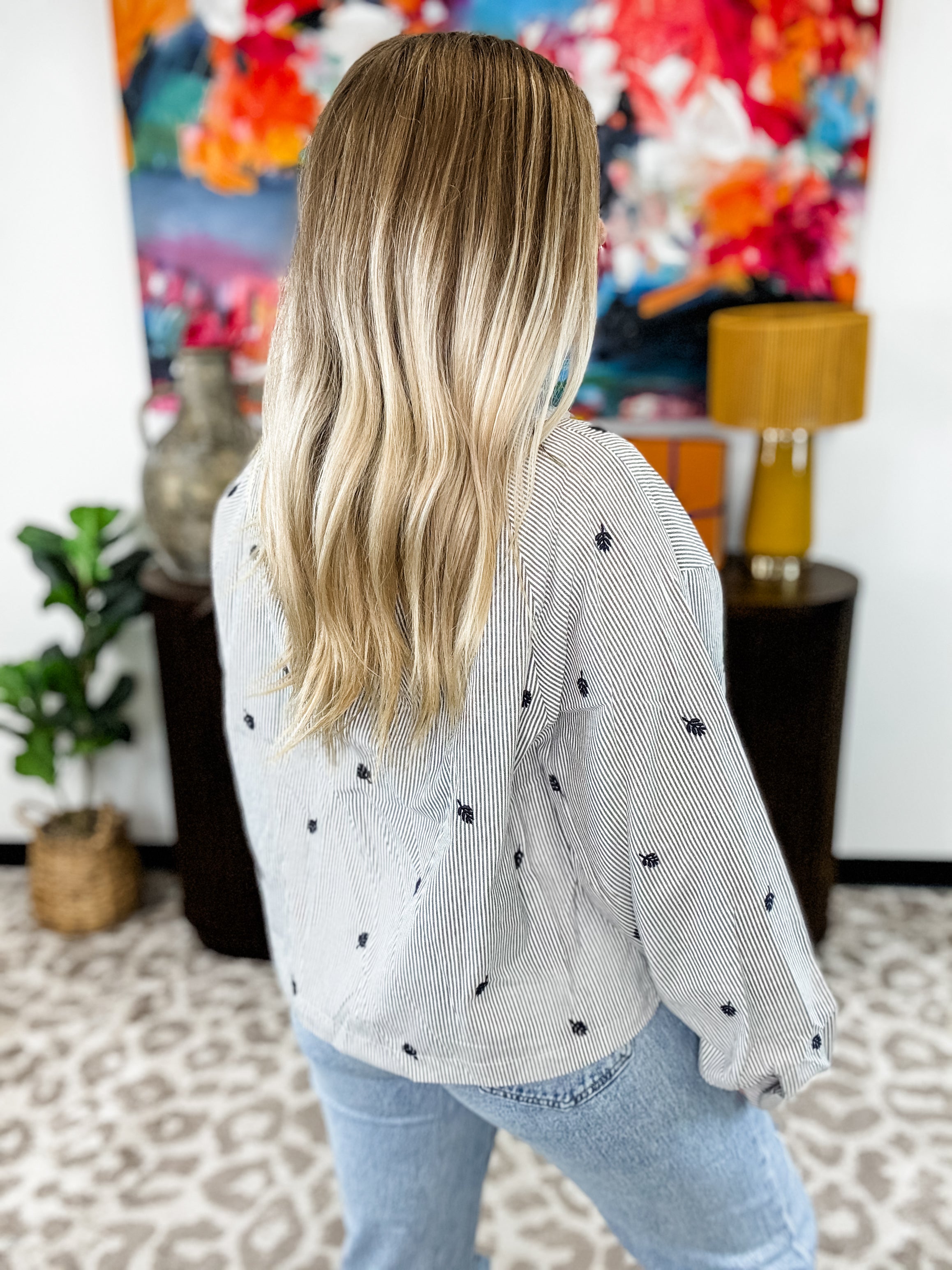 Whispered Stripes Top - Black