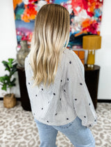 Whispered Stripes Top - Black