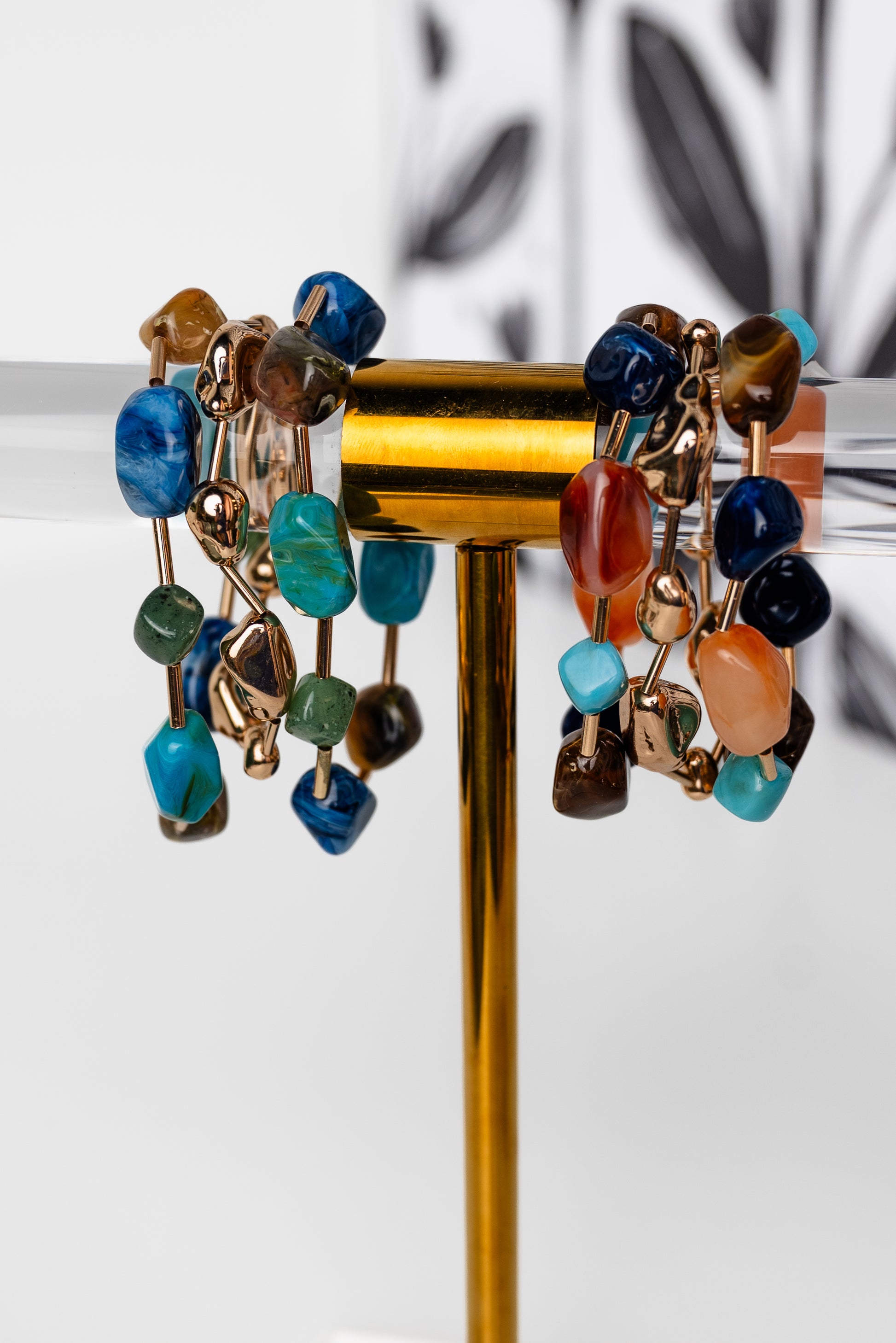 3 Row Pebble & Bar Bracelet