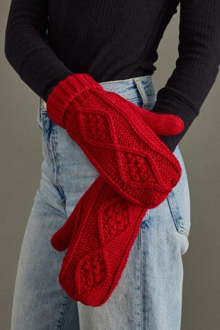 Crimson Cozy Mittens