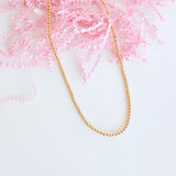 Beaded Blondes 3MM Gold Necklace With Clasp - 14 inch