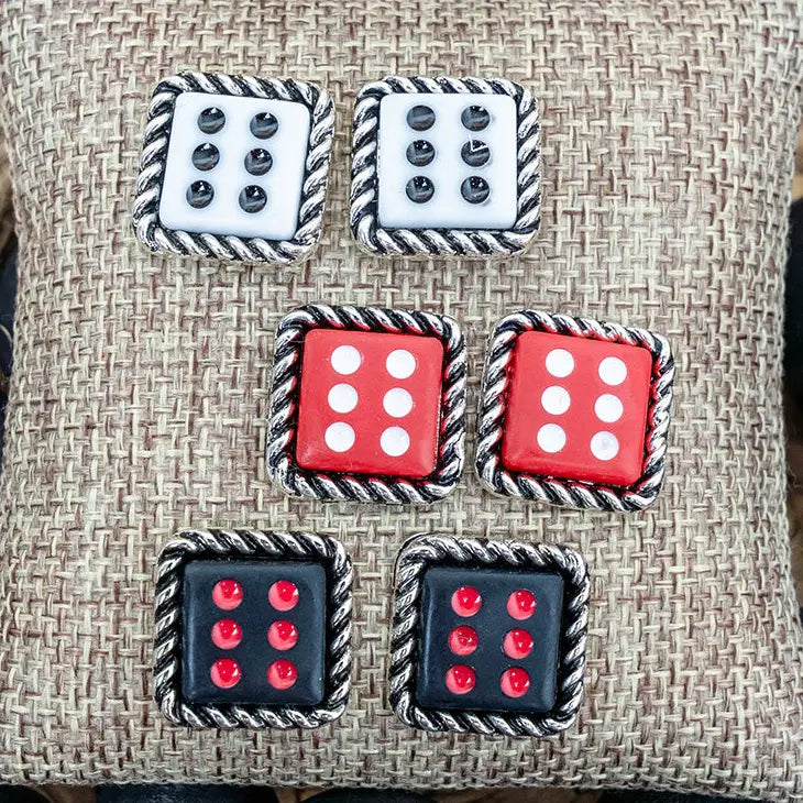 Tipi Hot Roll Dice Earrings 3 Pair Set