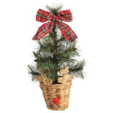 Mud Pie Small Reindeer Basket Fraser Fir Tree