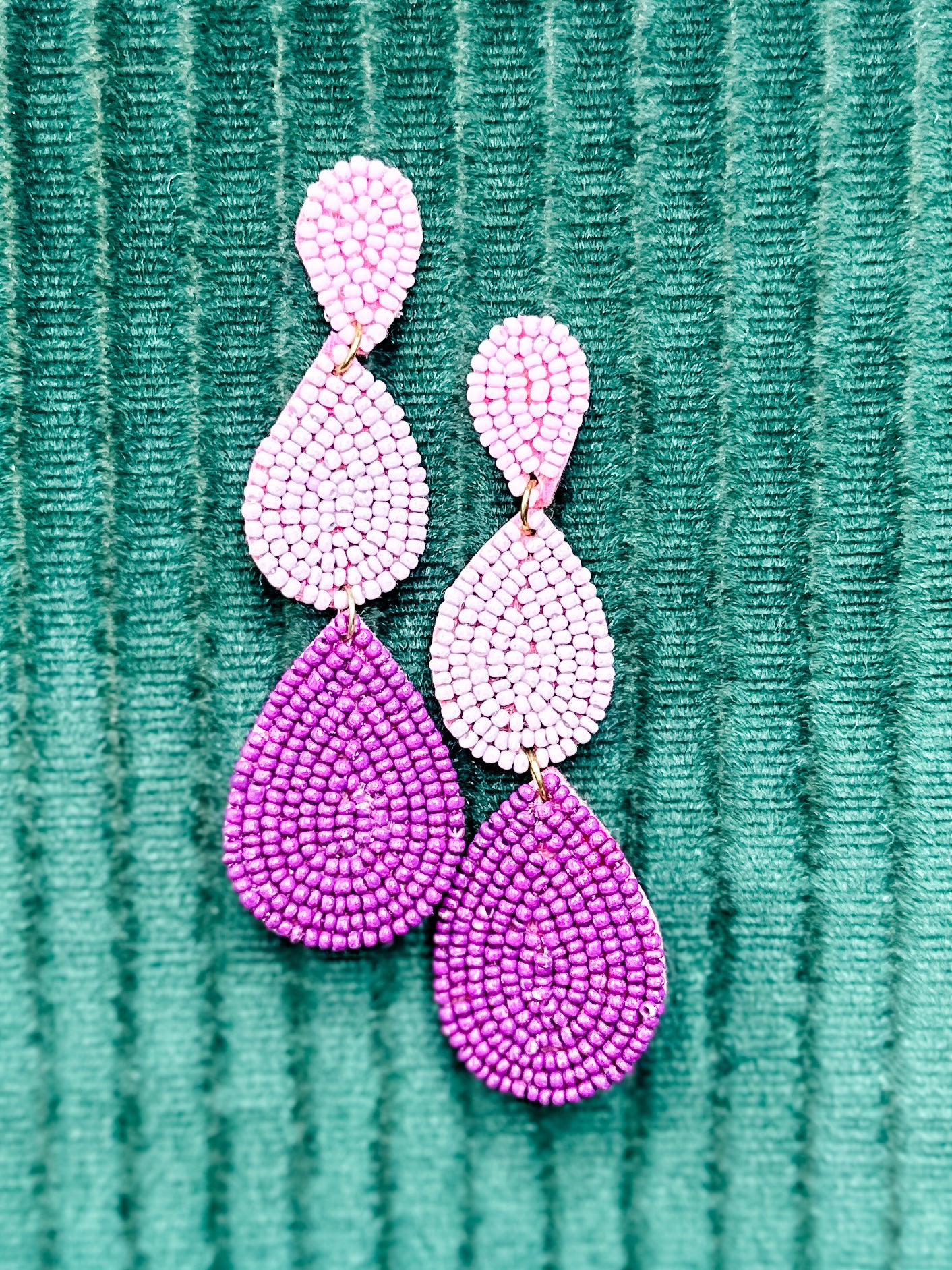 Trinity Teardrop Earrings - Lavender