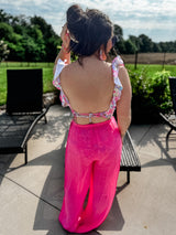 Coverup Flowy Pants - Pink Final Sale