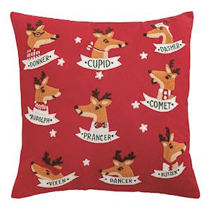 Mud Pie Reindeer Name Pillow