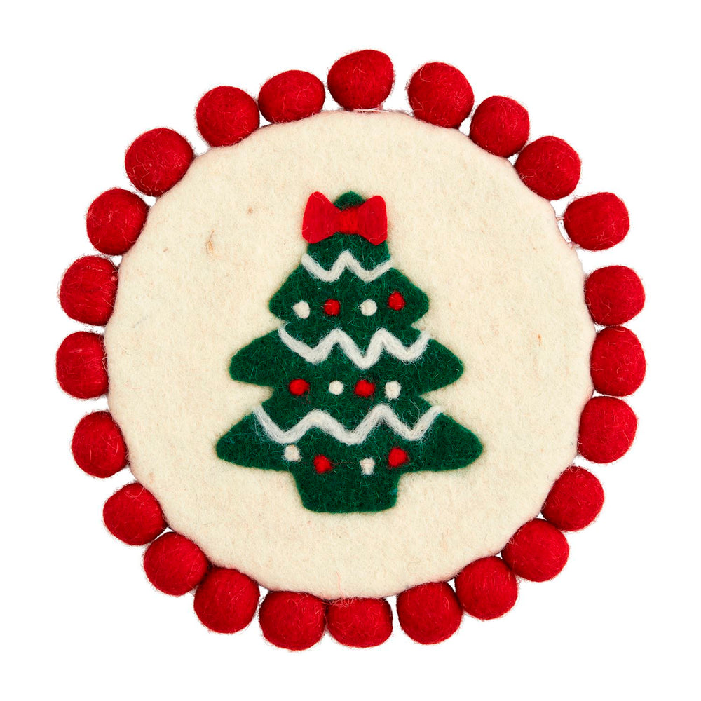 Mud Pie Christmas Tree Pom Trivet ReFabbed Boutique