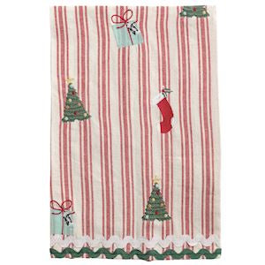 Mud Pie TREE EMB XMAS TOWEL PACK