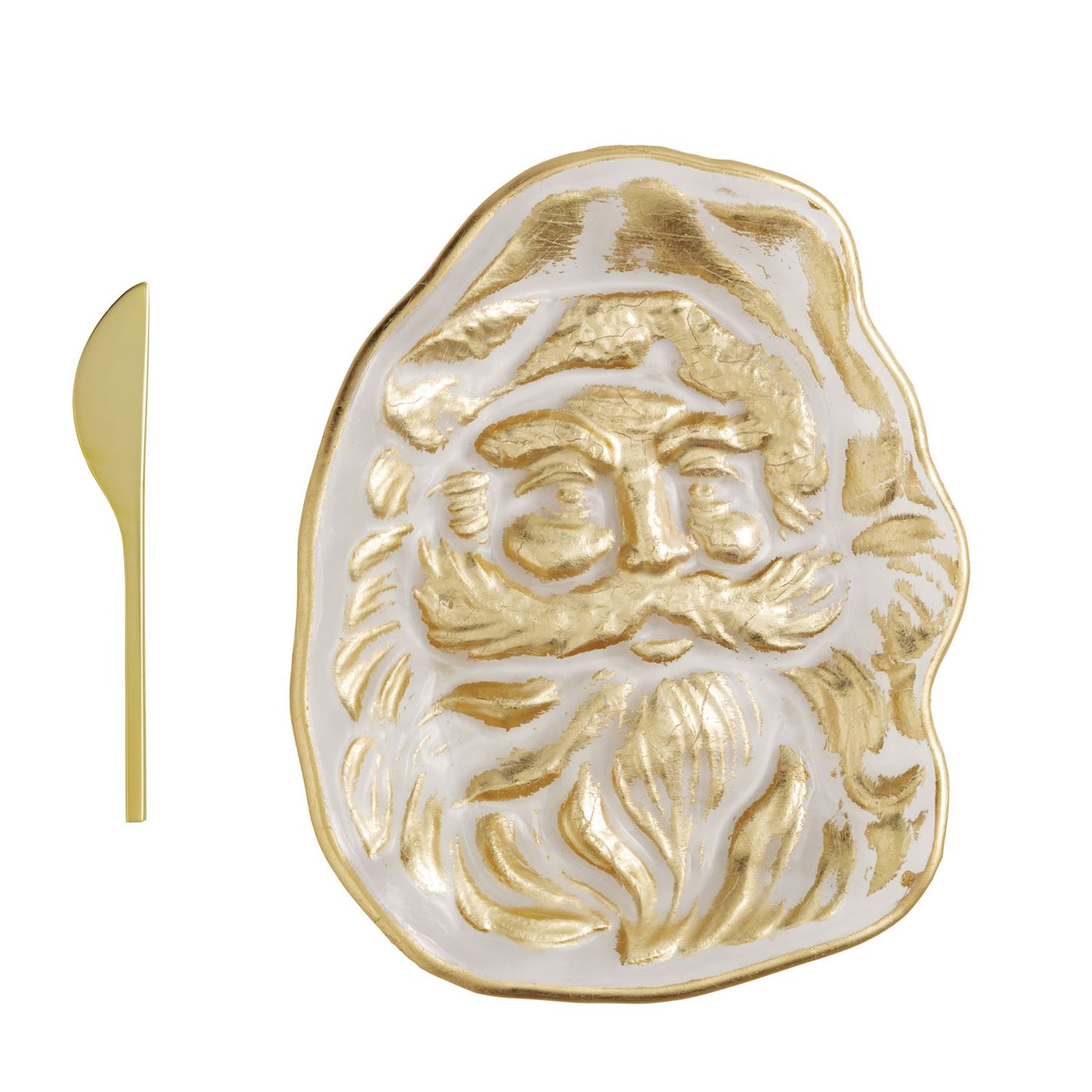 Mud Pie: Santa Gold Christmas Cheese Plate Set