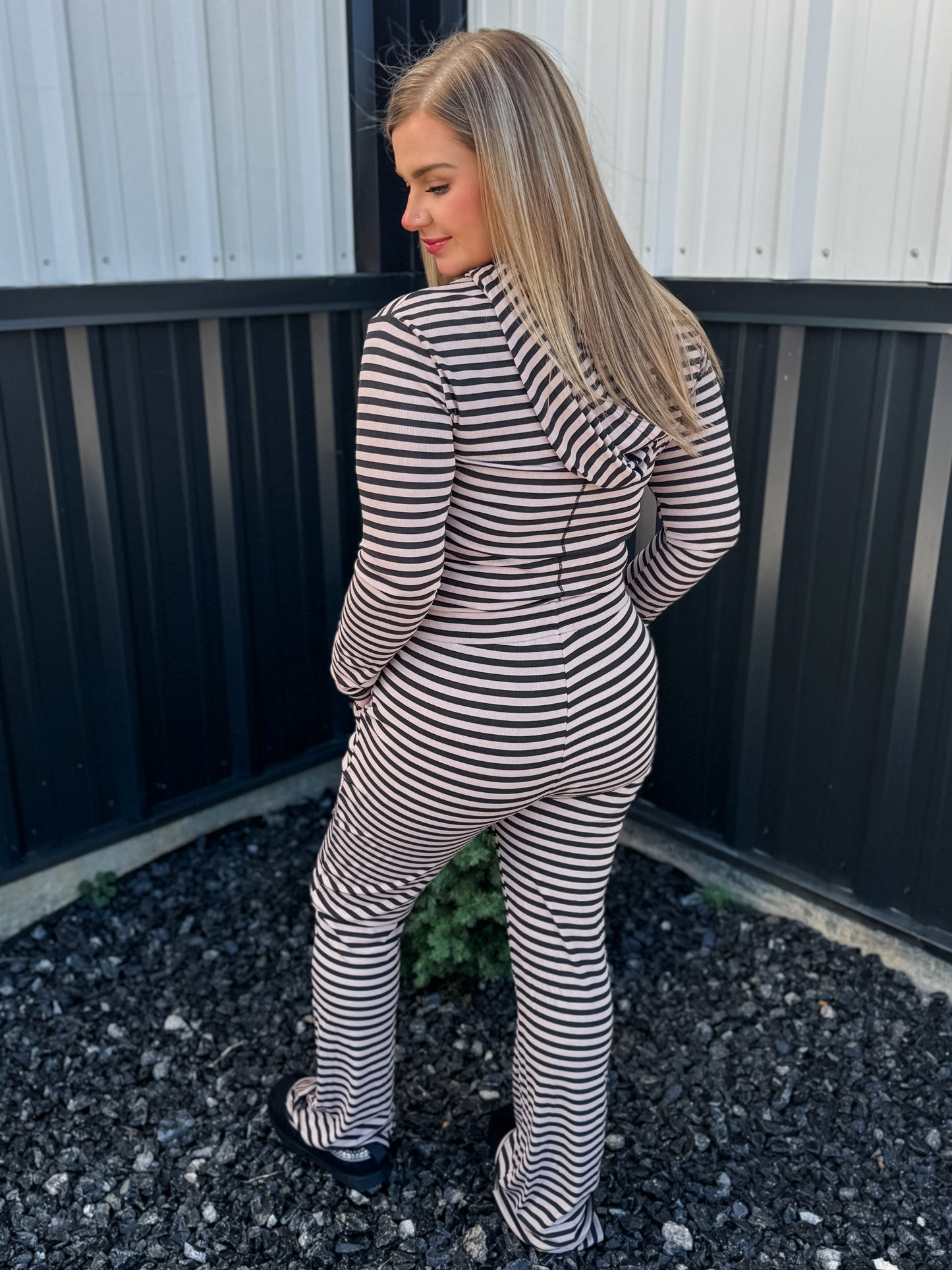 Mist & Stripes Hoodie - Black Final Sale