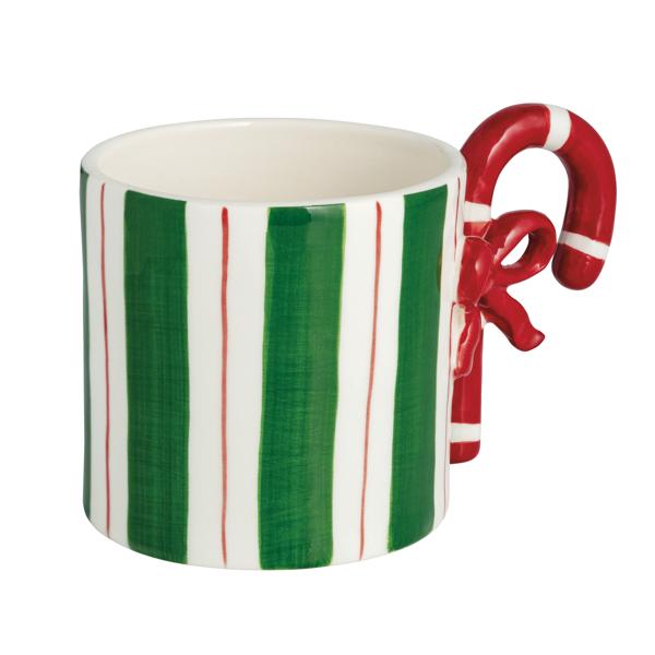 Mud Pie Candy Cane Handle Mug