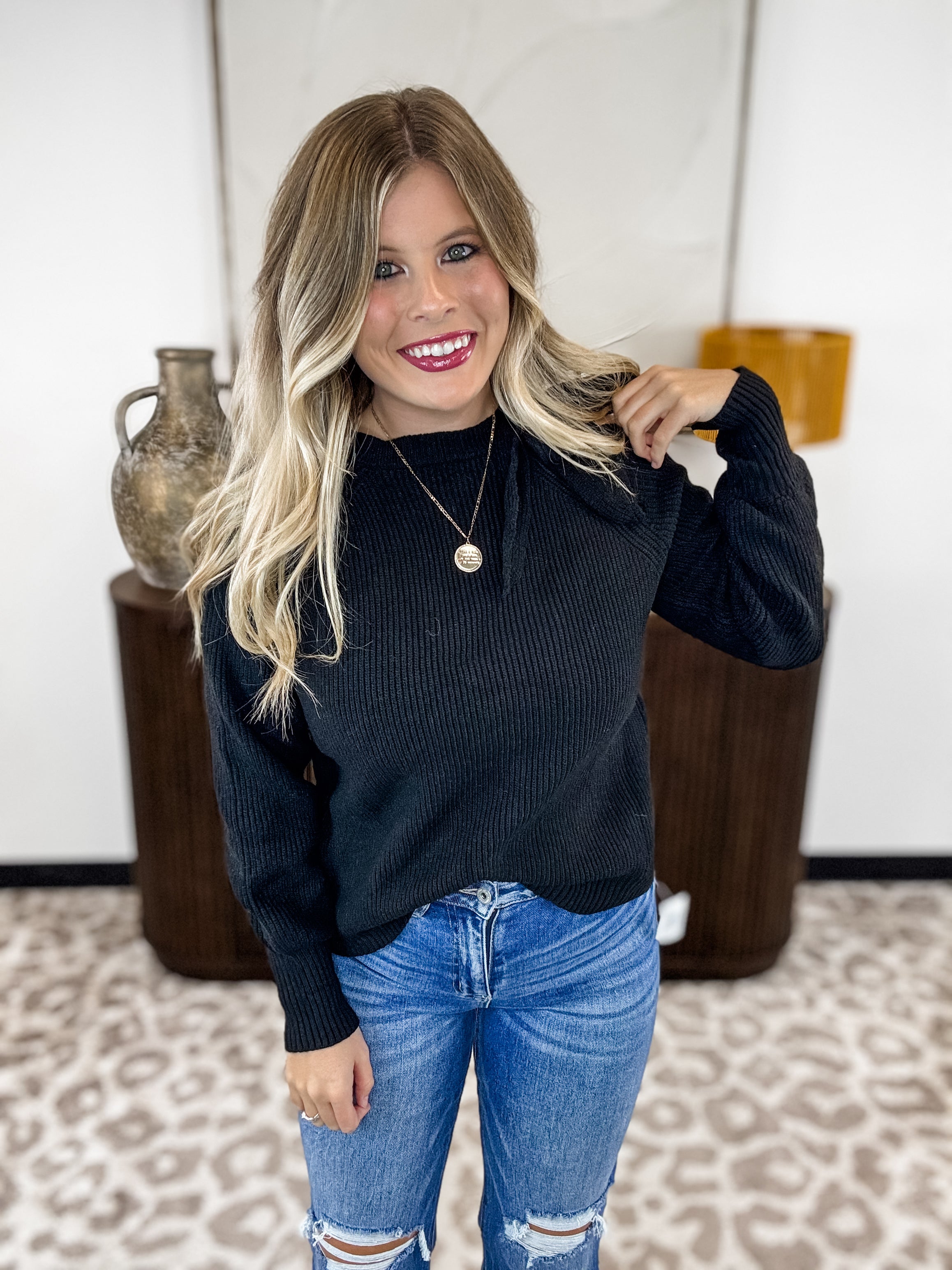 Bow & Beyond Sweater - Black FINAL SALE