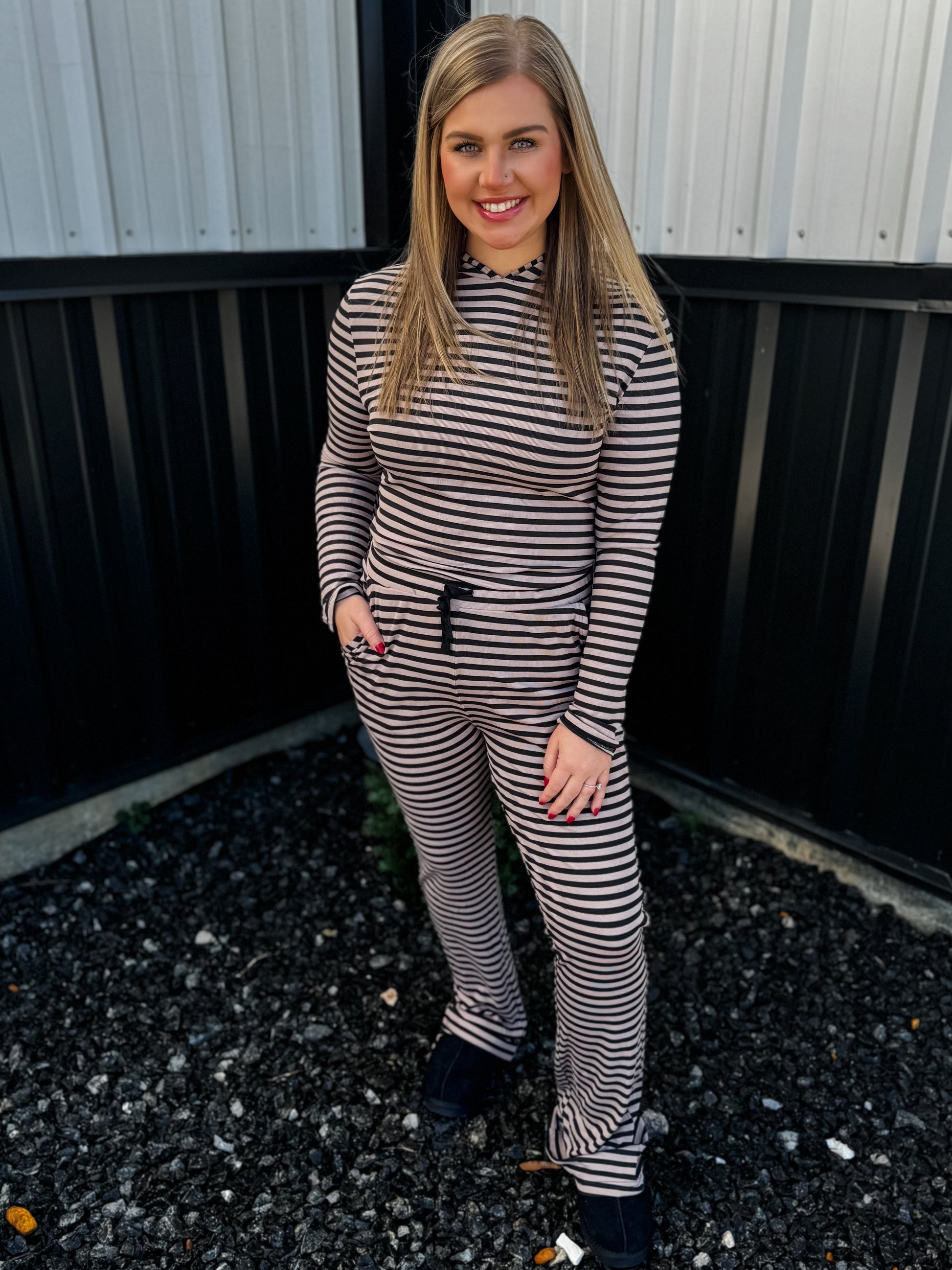 Mist & Stripes Hoodie - Black Final Sale