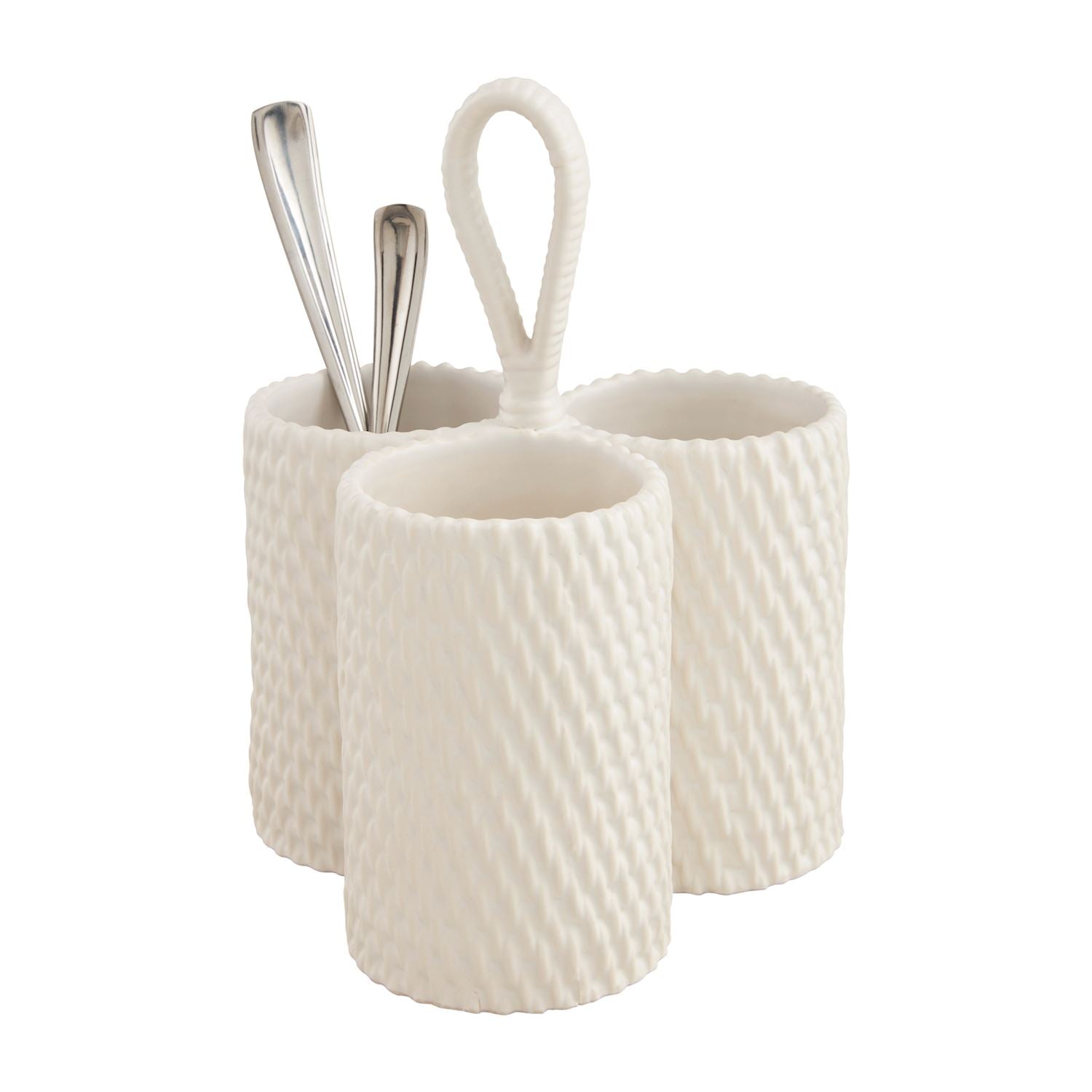 Mud Pie: Woven Stoneware Utensil Holder