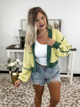 Retro Row Cardigan - Green