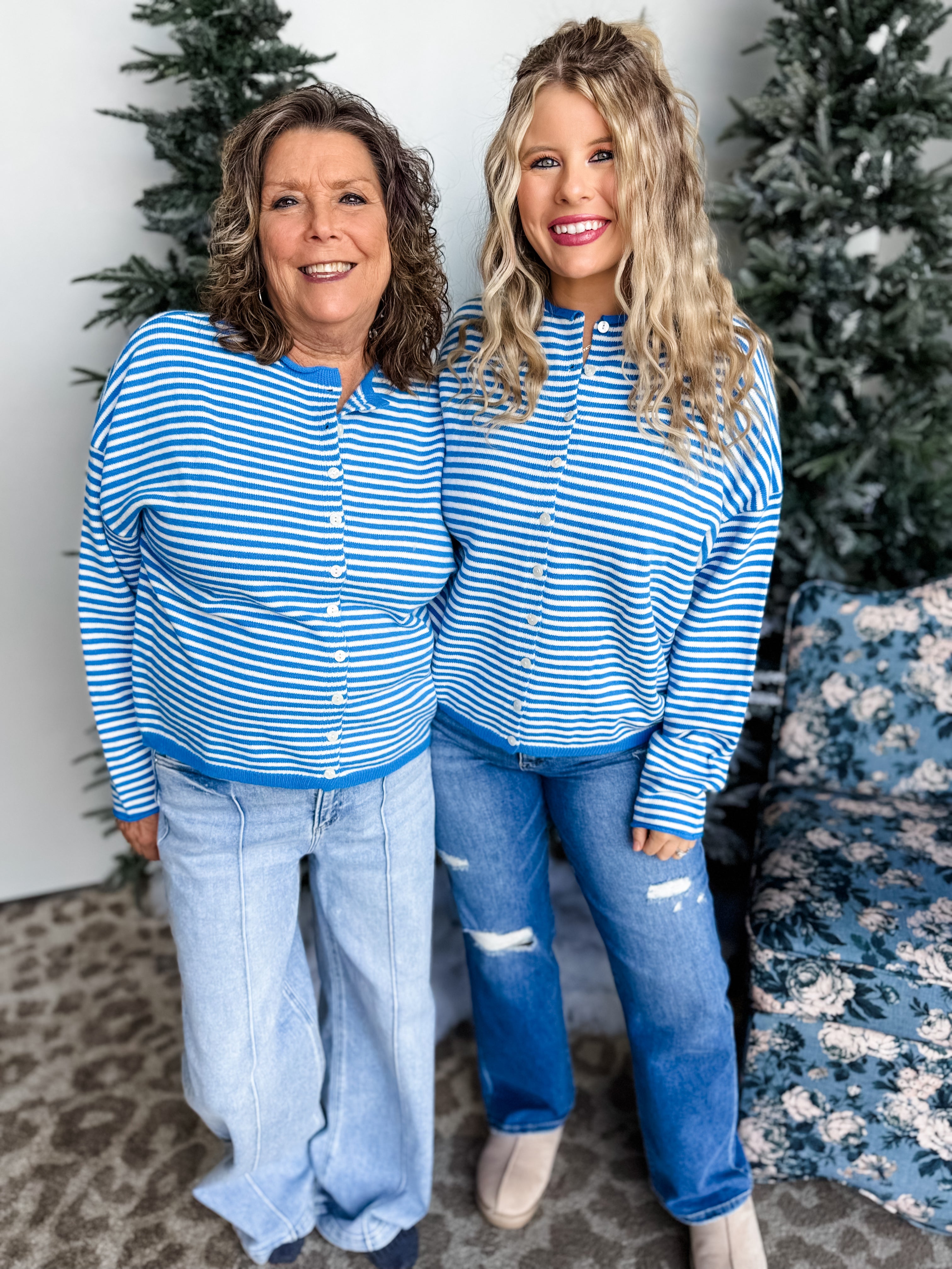 Classic Stripe Button Cardigan