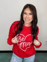 Be Mine Puff Sweatshirt - Red