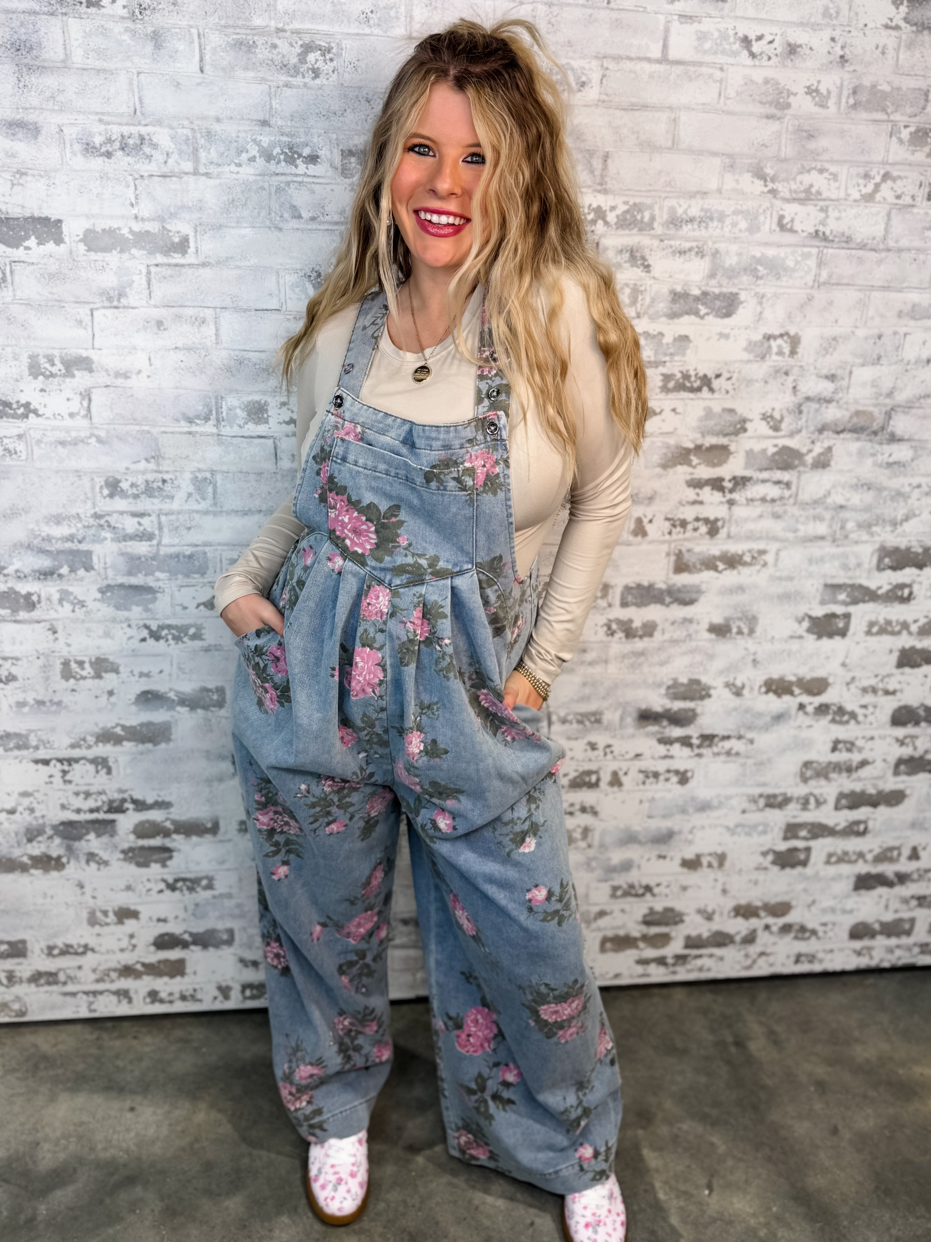 Garden Drift Denim Jumpsuit