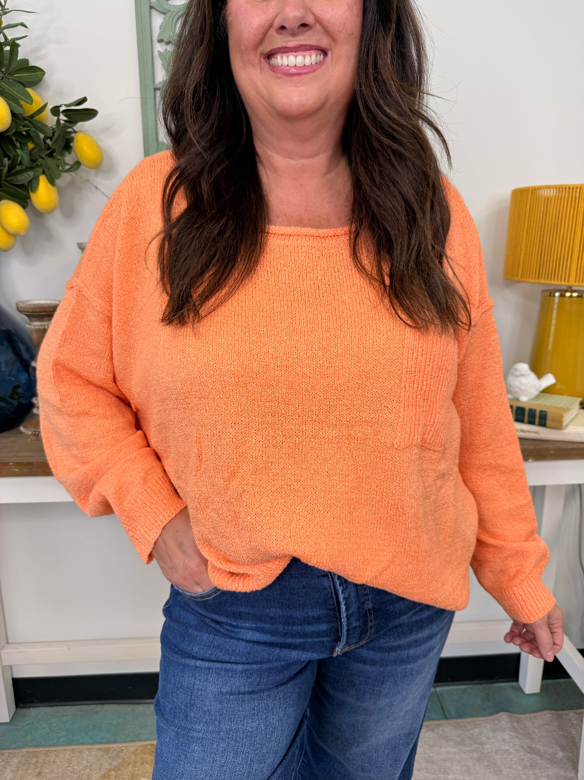 Drop Shoulder Loose Fit Sweater