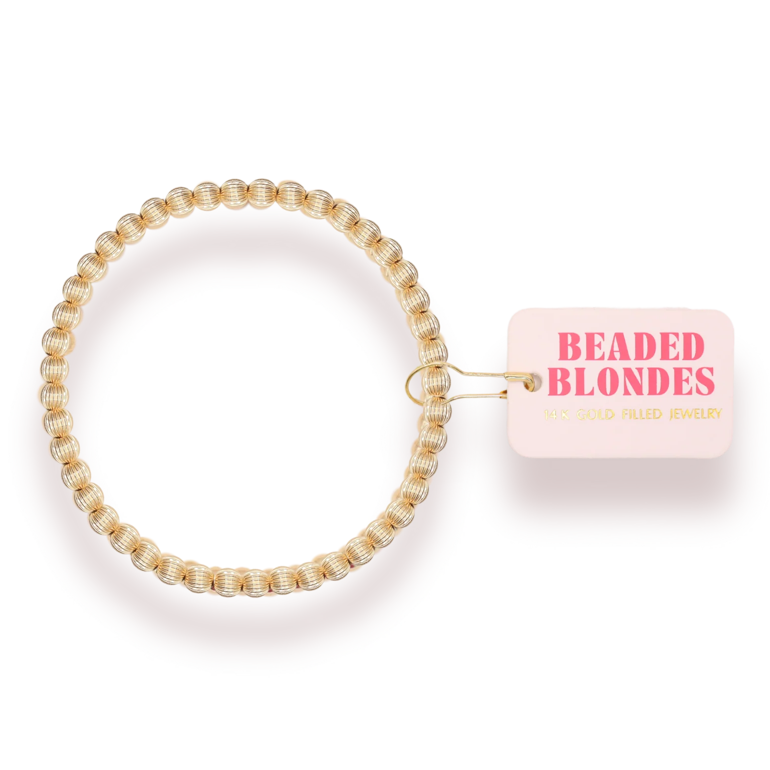 Beaded Blondes Serenity 4mm Gold Fluted Bracelet