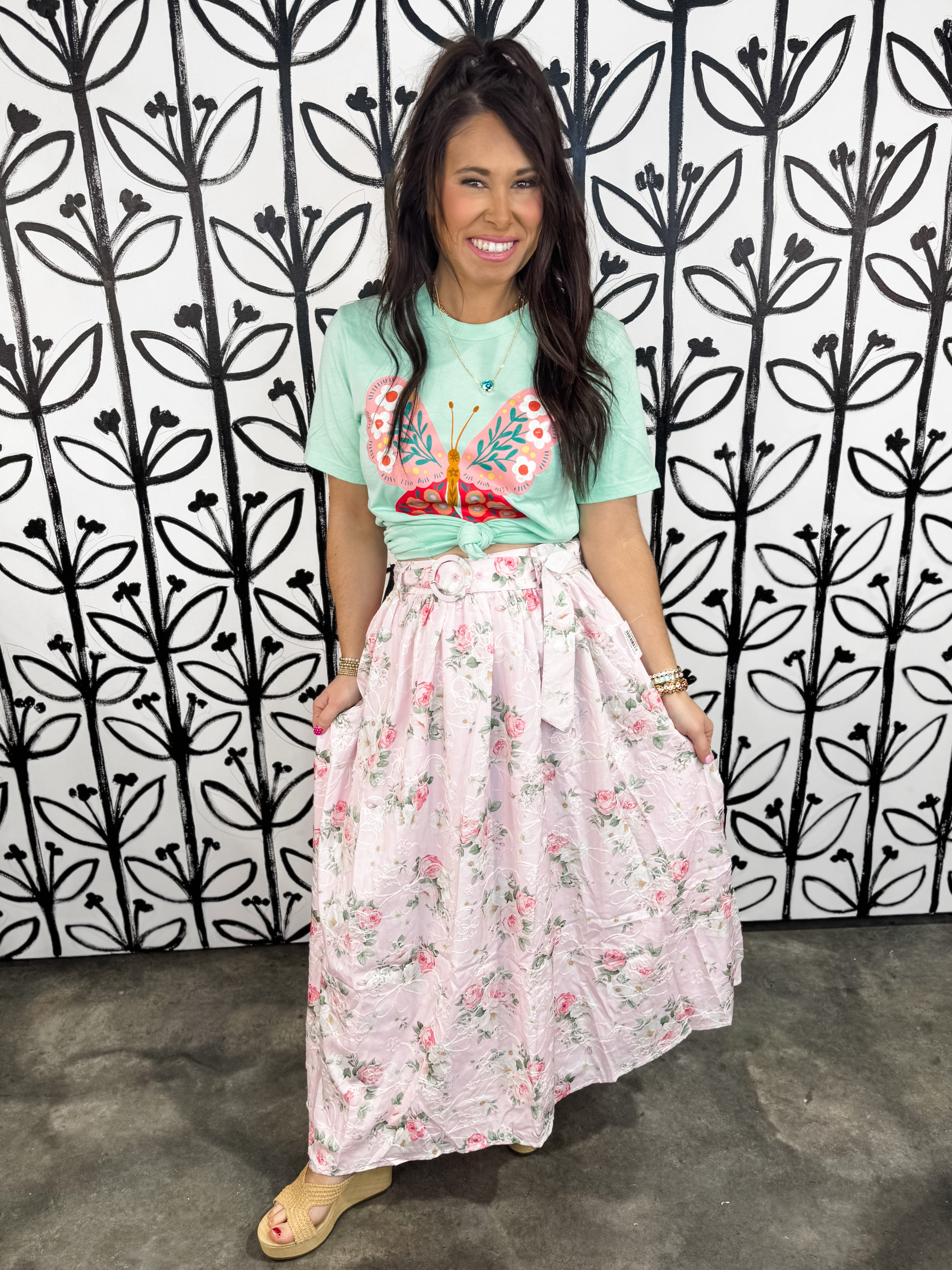 Floral Butterfly Spring Graphic Tee