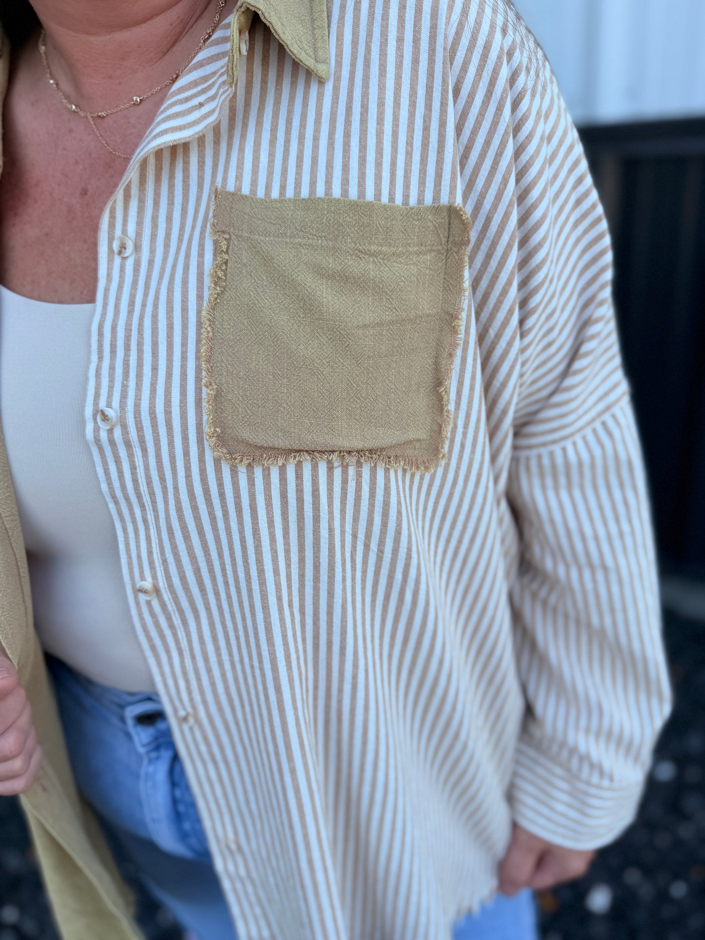 Washed Button Down Shacket