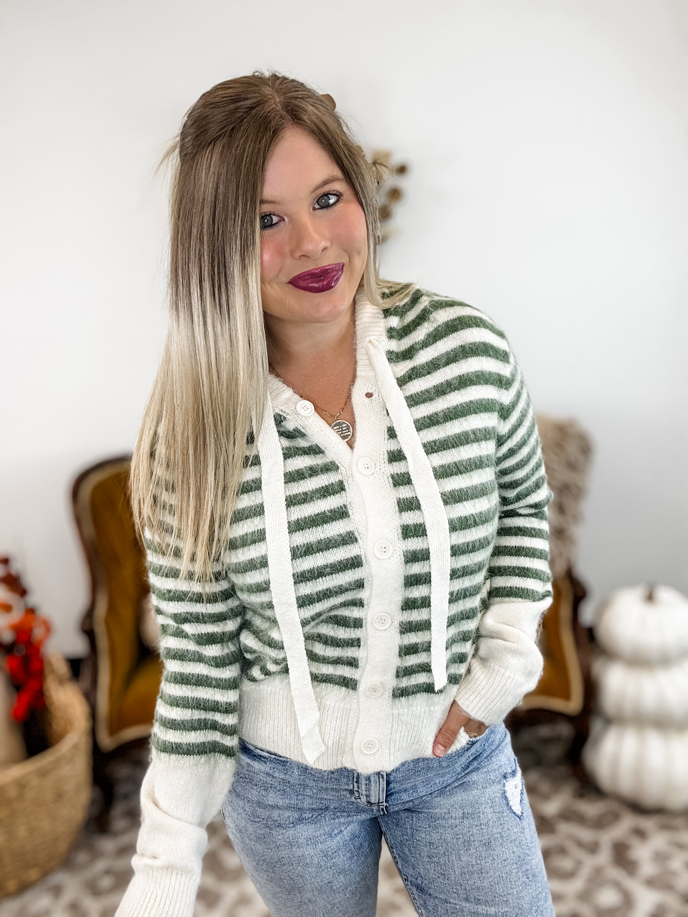 Save The Day Cardigan - Green FINAL SALE