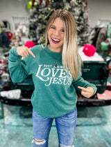 Just A Girl Who Loves Jesus Mineral Sweatshirts