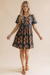 Wildflower Ease Mini Dress - Black