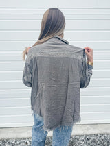Ribbon Tie With Lace Button Top