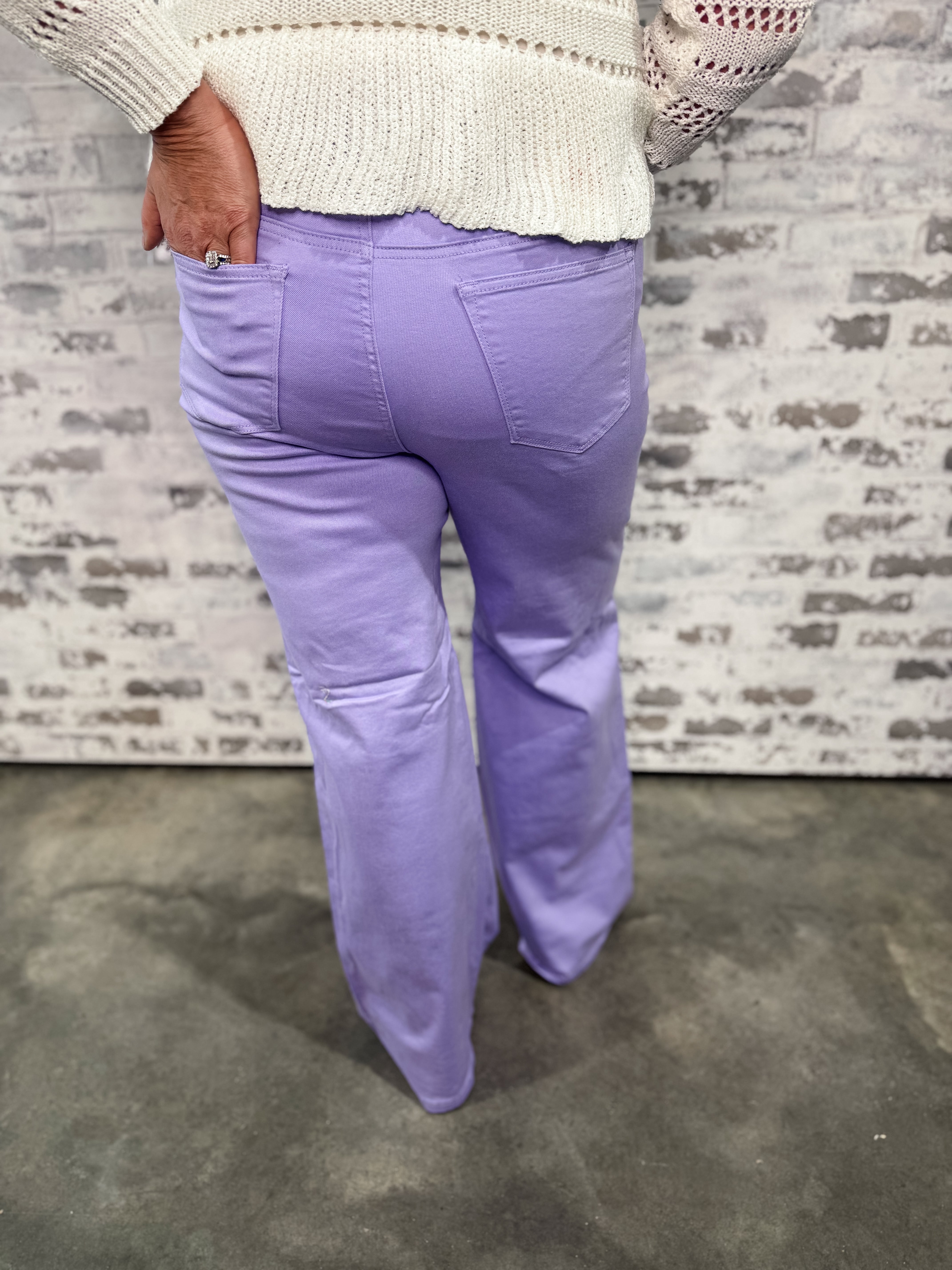 Aurora Sky Wide Leg Jeans - Lilac