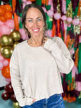 Allure Knit Top - Taupe FINAL SALE