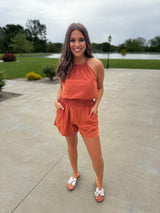 Perfect Outlook Romper - Ginger FINAL SALE