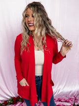 Pocket & Ease Cardigan - Ruby
