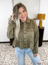 Peplum Charm Denim Jacket