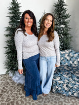 Bloom Trim Knit Top - Grey