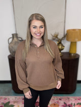 Everyday Luxe Textured Top - Brown