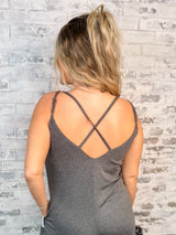 Bare Grace Crossback Jumpsuit - Charcoal
