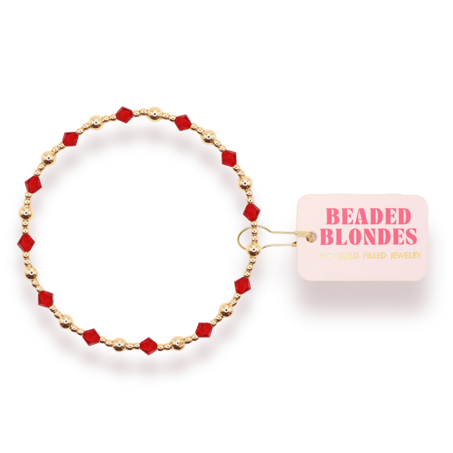 Beaded Blondes Bright Red June Bracelet