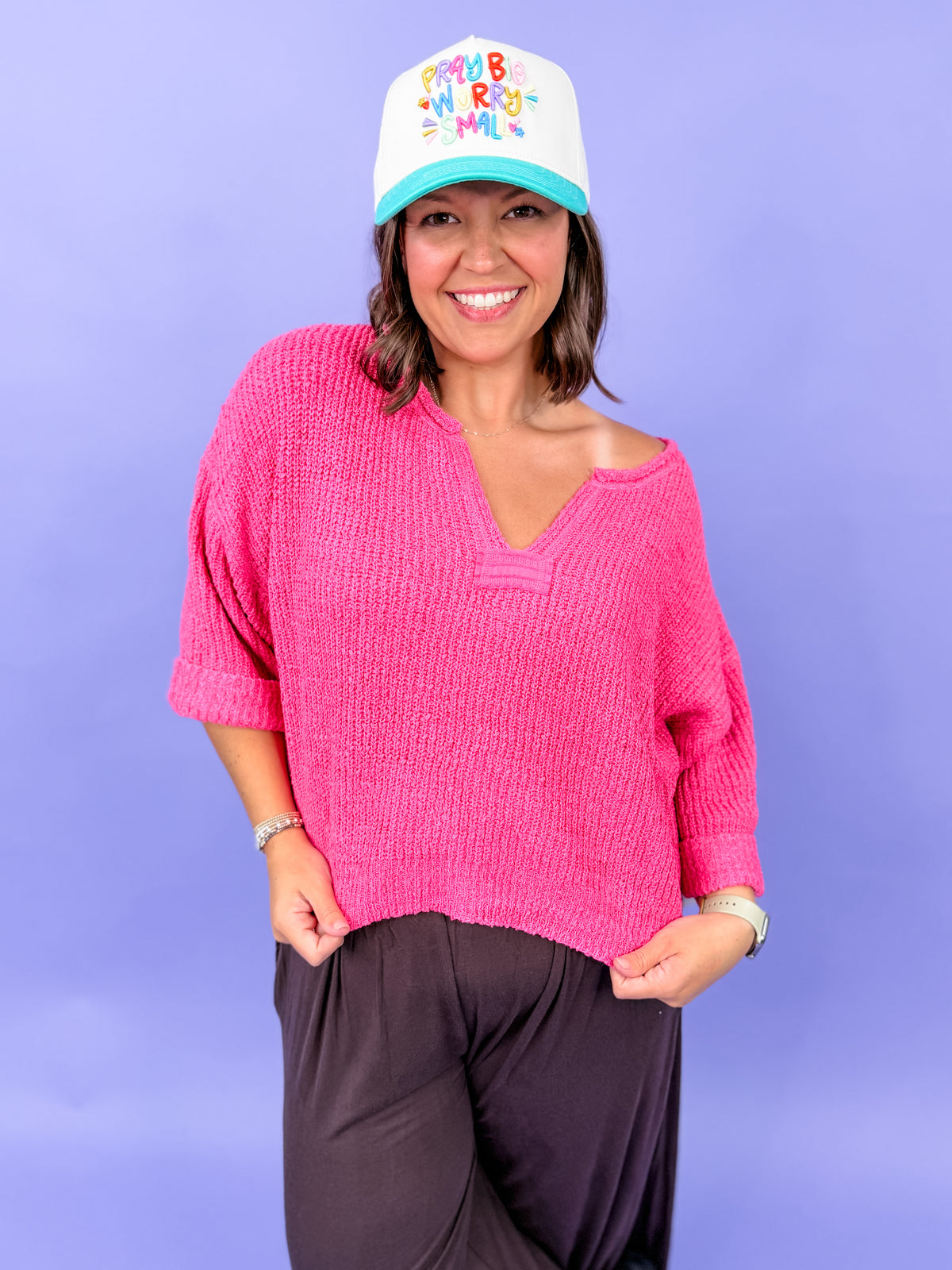 Color Me Cozy Split Neck Sweater