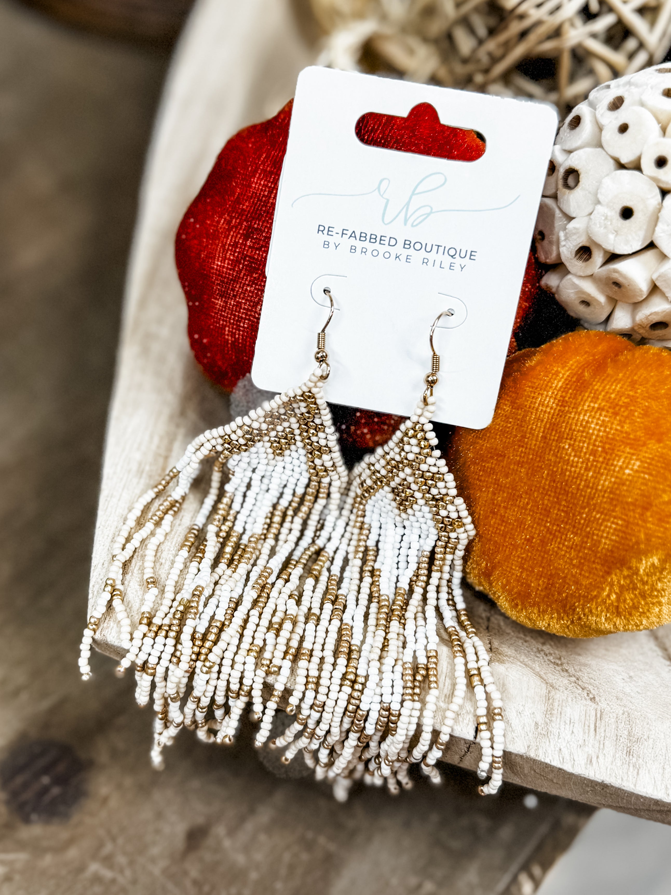 Dazzling Drizzle Earring Beige ReFabbed Boutique