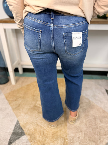 Distressed Raw Hem Denim Pants