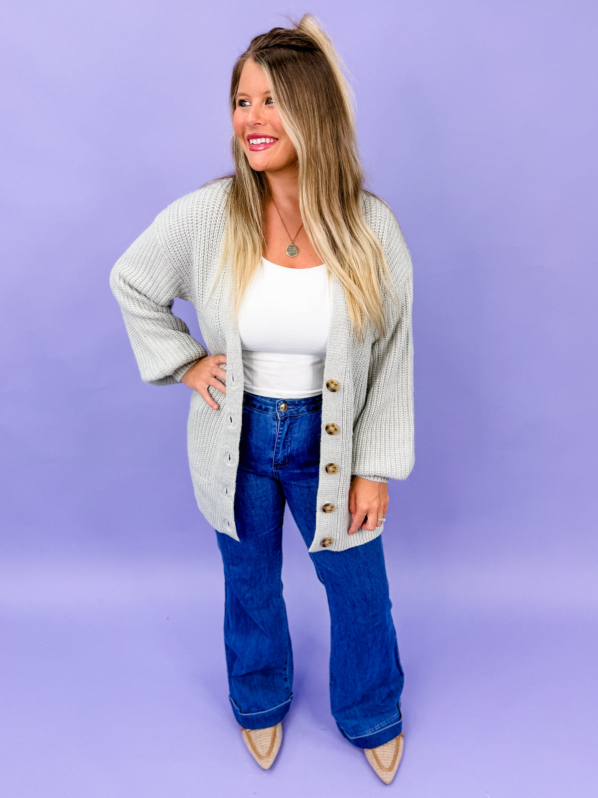 Worth Your While Button Flare Jeans