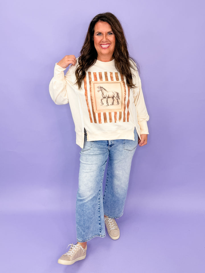 Saddle Up Vintage Horse Sweatshirt